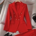 thumbnail image 4 of Admvng Women's Jacket Long Sleeve Pocket Slim Fit Business Blazer Office Work Suit Coat, 4 of 6