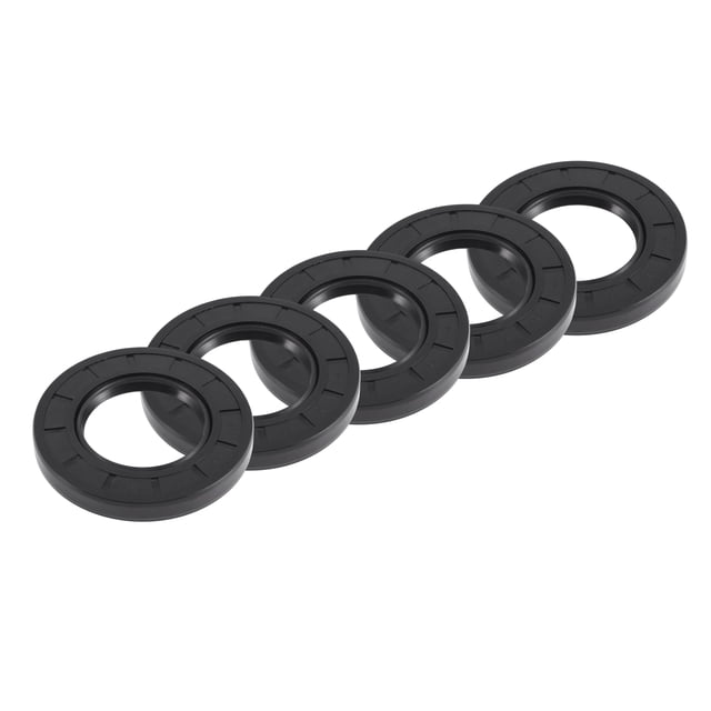 Unique Bargains Sello de Aceite Universal TC Doble Labio con Resorte de Acero Anillo de Sello de Eje Rotativo 45x80x10mm Alta Presión Caucho NBR Negro 5pcs