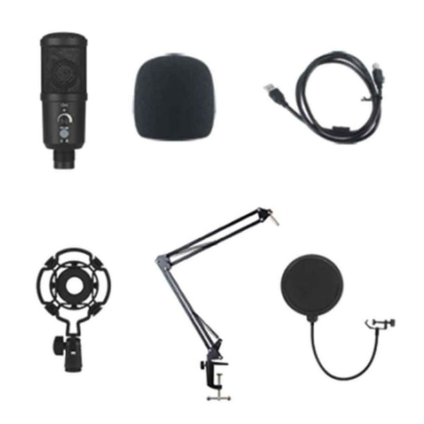 MicróFono USB Para Juegos Con CancelacióN De Ruido, MicróFono De Condensador Para PC, MicróFono Para Podcast Con Soporte De Brazo B