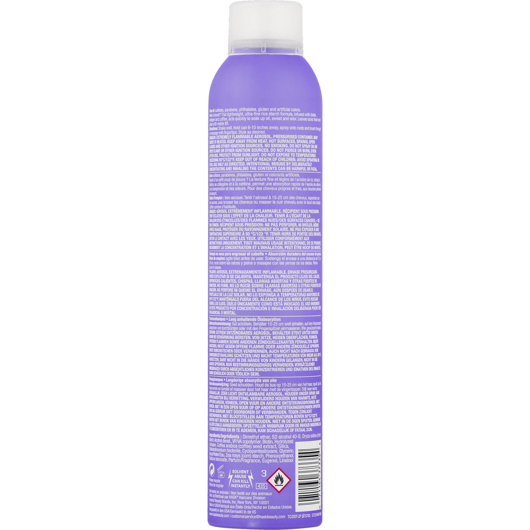 HASK Biotin Aluminum-Free Thickening Dry Shampoo, 6.5 oz