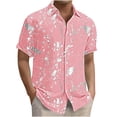 thumbnail image 4 of Yaoyar Mens Colorful Floral Hawaiian Short Sleeve Button Down Casual Top Bloom Design Turn Down Collar Style Short Sleeve Shirt, 4 of 6