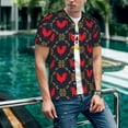 thumbnail image 6 of Hirioo Red Rooster for Men's Baseball T-shirt Shirts Short Sleeve Casual Summer Button Stretch T Shirts,Size S-4XL-4X-Large, 6 of 7