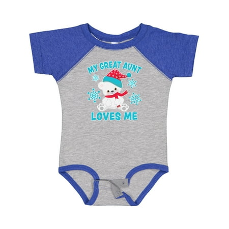 

Inktastic Polar Bear My Great Aunt Loves Me in Santa Hat Gift Baby Boy or Baby Girl Bodysuit