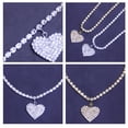 thumbnail image 4 of 2 tobilleras con diamantes de imitación y corazón, cadenas para el tobillo, joyería para el tobillo, cadenas para el pie, 4 of 6