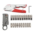 thumbnail image 2 of Coaxial Cable Crimper Set, High Hardness Safe Coax Cable Crimper Tool Kit Excellent RF Performance Professional With Stripper For Satellite TV Antenna, 2 of 8