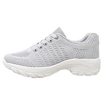 Yindaity PU Shoes for Women Women's Wide Toe Box Road Running Shoes | Wide Athletic Tennis Sneakers with Rubber Outsole Lightweight Running Shoes Light Gray,8