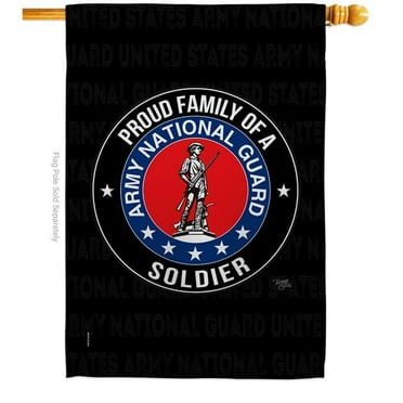 Breeze Decor  Army Proud Family Soldier House Flag Armed Forces National Guard 28 x 40 in. Double-Sided Decorative Vertical Flags for Decoration Banner Garden Yard Gift