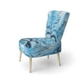 thumbnail image 3 of Designart "Dreaming Amid Azure Ferns II" Blue Ferns Upholstered Accent Chair - Modern Arm Chair For Living Room, 3 of 7