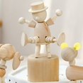 thumbnail image 6 of Yvsxxv Movable Wooden Puppet Figurine, Handcrafted Desktop Home Decor, 6 of 7
