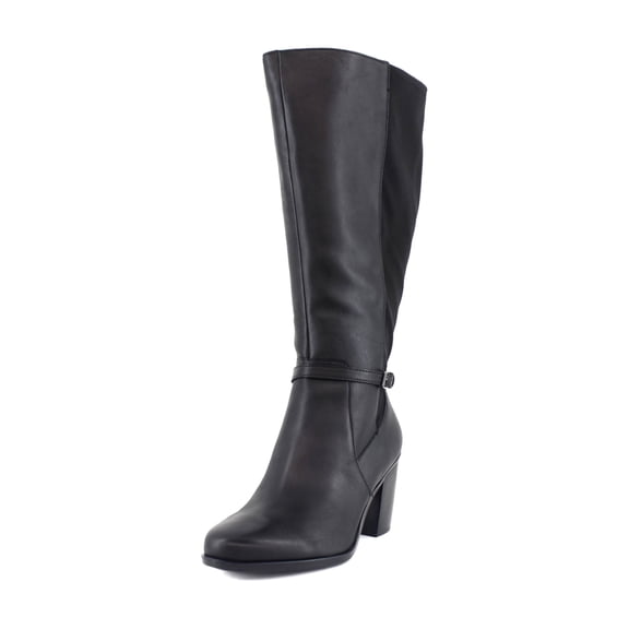 Naturalizer Kalina-Stretch Extra Wide Calf Women's Boots Black Leather and Fabric