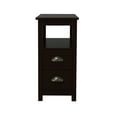 Kacho Wooden End Table, Narrow Black Nightstand, Narrow Side Table with