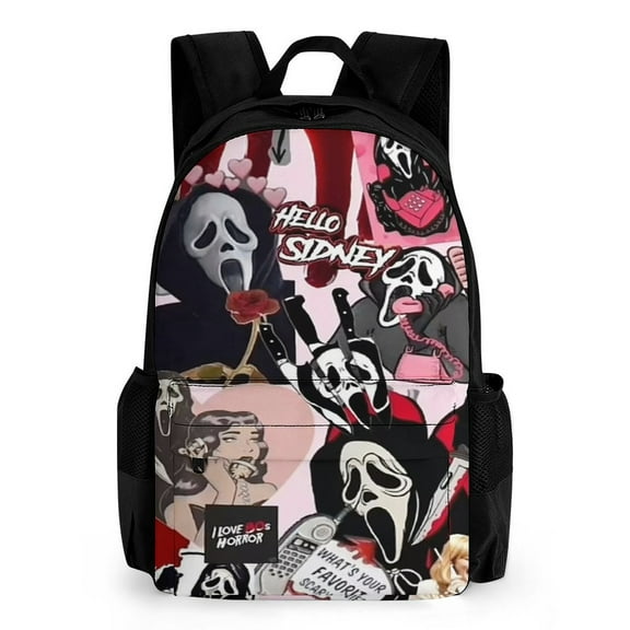 Ghostface Backpacks Adjustable Padded Straps 16 inch Laptop College Bookbags Travel Work Commuter Back Pack