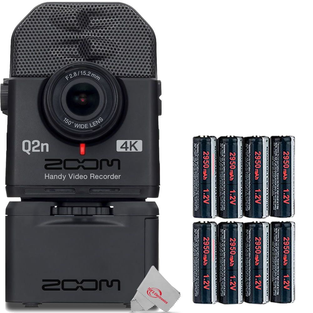 Zoom Q2n-4K Ultra High Definition Handy Video Recorder with Battery Case   Batteries