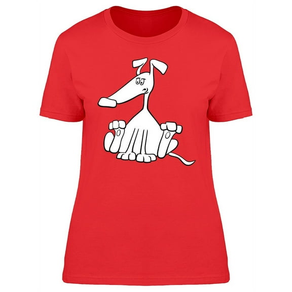 Cool Worried Dog Doodle Cartoon T-Shirt Women -Image by Shutterstock, Female Large