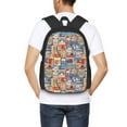 thumbnail image 4 of Defioc Set Of Travel Vintage Pattern Carry on Backpack,16.5x12.5x5.5 Personal Item Bag Carry On Backpack Water Resistant Lightweight Daypack, 4 of 7