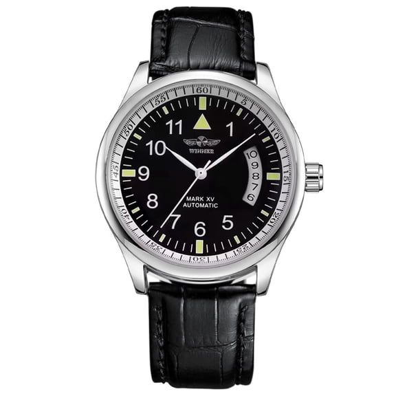 VIGOROSO Mechanical Automatic Watch Men's Wristwatch AUTO Self-wind Date Leather Male Watches