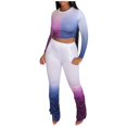 thumbnail image 2 of FAMTKT Women's Tie Dye Sports Tracksuit 2 Piece Outfits, Casual Long Sleeve Pullover Shirts and Pants Set Sweatsuits, 2 of 3