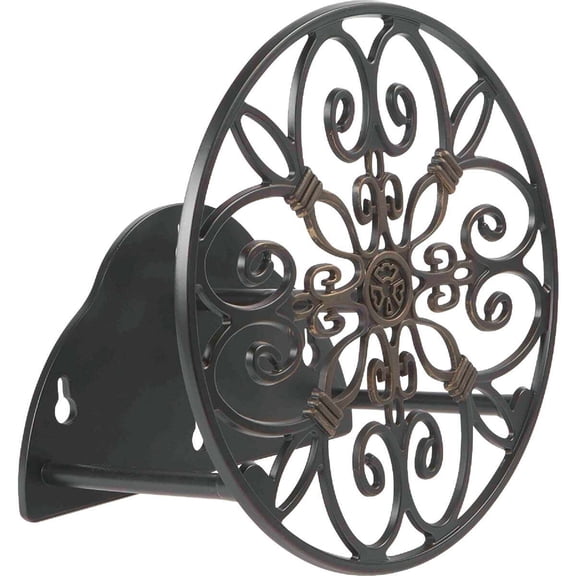 Liberty Garden 670 Decorative Wall Mounted Hose Butler, Bronze, 125' Capacity
