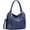 Blue, variant on Women's Shoulder Bag,Handbags,Tote Zipper Purse PU Leather Top-handle Satchel Bags Ladies Medium Black
