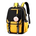 thumbnail image 1 of Mochila escolar grande para adolescentes, morral escolar de lona con puerto USB, a la moda, color negro y rosa Fivean unisex, 1 of 2