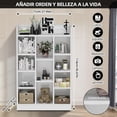 thumbnail image 2 of Librero Organizador de 8 Cubos Estante Minimalista de Madera para Libros y Organizar Mueble 120 * 30 * 60cm de Grande Librería de Pared con Estantería para Sala Oficina Dormitorio, 2 of 7