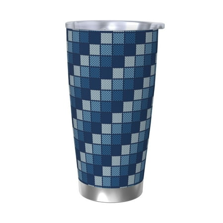 

Susaid Pixel Grid Print 20oz Car Cup Insulated Coffee Cup Fully Spill Proof Travel Coffee Mug Stainless Steel Tumbler for Work Home Outdoor Car-Without Straw