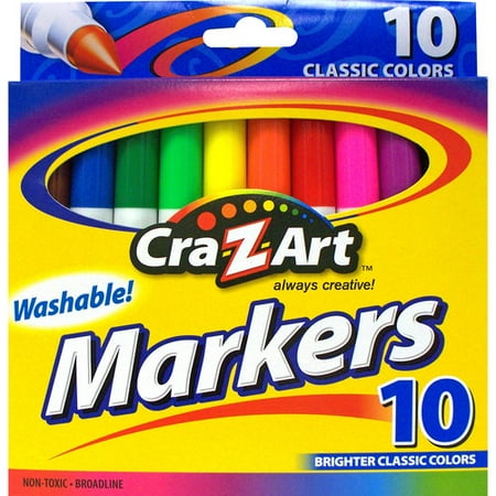 Cra-Z-Art Washable Classic Colors School Markers - 10 Count