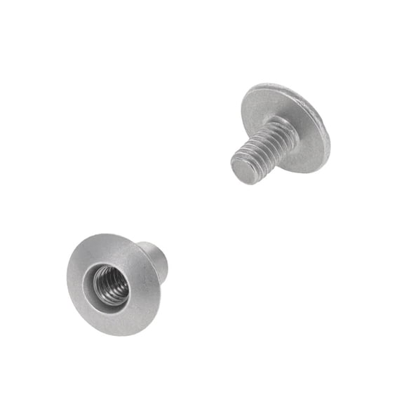 Chicago Screws, Open Hole, Nickel Matte, Solid Brass-LL (50 per bag), Multiple Sizes