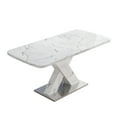 thumbnail image 4 of DreamBuck Modern Square Dining Table, Stretchable, Printed White Marble Table Top + MDF X-Shape Table Leg with Metal Base, 4 of 7