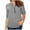 Gray, variant on Women's 3/4 Sleeve Collared Blouses Business Casual Zip Front V Neck Loose Fit Tunic Tops Blue XXL