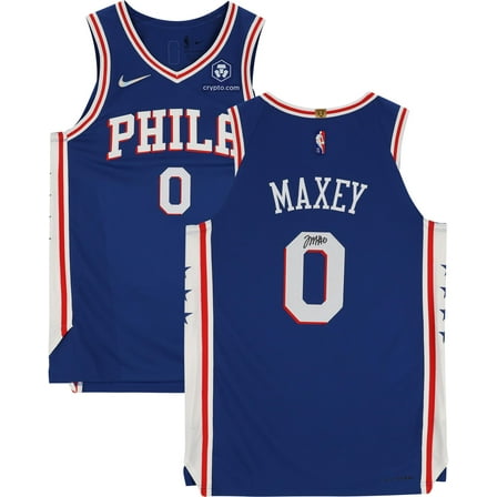 Tyrese Maxey Philadelphia 76ers Autographed Blue 2020-2021 Icon with Patch Authentic Jersey - Fanatics Authentic Certified