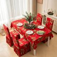 thumbnail image 2 of Christmas Tablecloth With 1 Chair Covers Waterproof Stain Polyester Dining Table Cover And Elastic Chair Slipcovers Holiday Party Decor With Snowflake, 2 of 6
