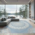 thumbnail image 2 of ODIKA 8'x10' Ultra-Soft Area Rug, With Solid Field And Interlocking Edge Trim Shag Boho Medallion Playful None Washable, Bare feet friendly, Silk-Touch for Bedroom, Under Sectional, 2 of 7