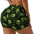 thumbnail image 2 of Kdxio Skulls And Cobwebs Print Workout Shorts for Women Seamless Soft Smooth Gym Yoga Scrunch Active Shorts, 2 of 5