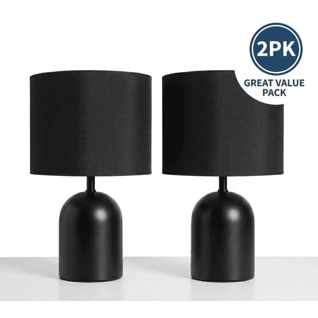 Anko 2pk Belle Touch Lamp, Black