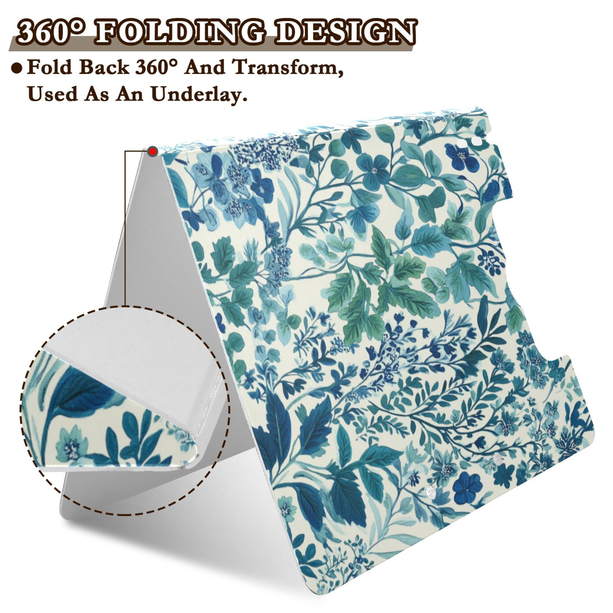 FORMRS A4 Clipboard Folder with Pen Holder Horizontal Foldable School Office Binder, Beautiful Leaves Pattern