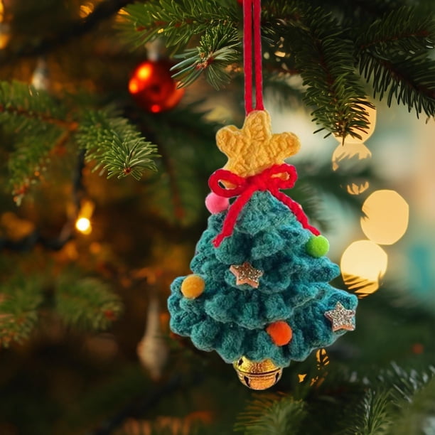 Puntoco Adorno colgante para espejo retrovisor de coche, árbol de Navidad tejido a mano Liquidación de adornos de decoración interior y exterior en Navidad