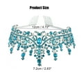 thumbnail image 4 of 1 Uds. Coronas de Tiara de cristal Lake BlueTone, corona de princesa elegante con peines, Tiaras, disfraces de cumpleaños, accesorios para el cabello para mujeres y niñas, 4 of 7