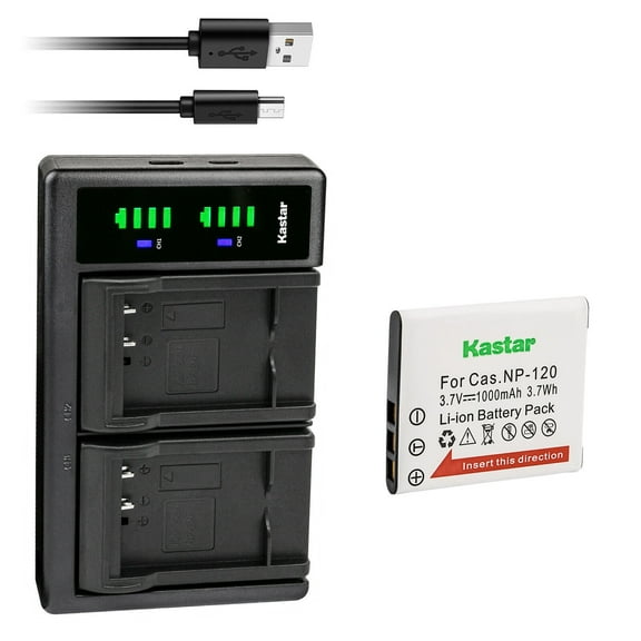 Kastar 1-Pack Battery and LTD2 USB Charger Compatible with Casio Exilim EX-Z880, Exilim EX-Z890, Exilim EX-Z900, Exilim EX-Z910, Exilim EX-ZS10, Exilim EX-ZS12, Exilim EX-ZS15, Exilim EX-ZS20 Cameras