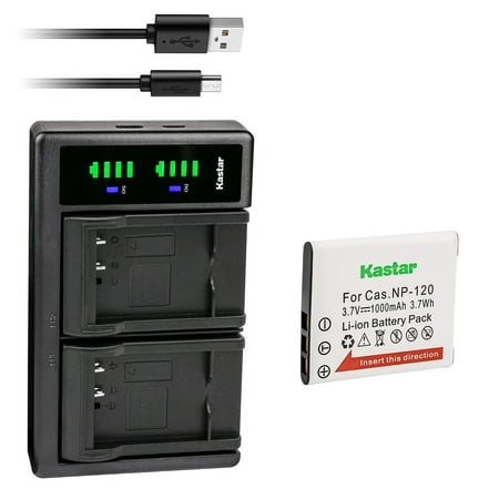 Kastar 1-Pack Battery and LTD2 USB Charger Compatible with Casio Exilim EX-Z880 Exilim EX-Z890 Exilim EX-Z900 Exilim EX-Z910 Exilim EX-ZS10 Exilim EX-ZS12 Exilim EX-ZS15 Exilim EX-ZS20 Cameras