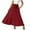 Red, variant on Busydd Women Maxi Skirt Solid Color Long Skirts for Women Elastic Waist Drawstring Casual Skirts with Pocket S