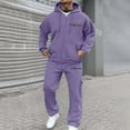 thumbnail image 4 of Letdown Mens Sweatsuit 2 Piece Set Athletic Full Zip Tracksuit Jacquard Jogging Set Jackets And Pants Outfit Athletic Jogging Fall Winter Tracksuit (Purple, XS), 4 of 8