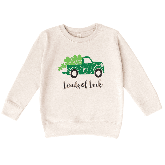Bump and Beyond Designs St. Patrick's Day Shirt for Kids, Vintage Truck Shamrock Sweatshirt (Natural 3T)