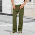 thumbnail image 2 of JUMEYU Boys Linen Pants Kids Pull on Unifrom Pants Summer Casual Elastic Waist Drawstring Lightweight Beach Trousers with Pockets 6T-15T (AG,13T 14T), 2 of 4