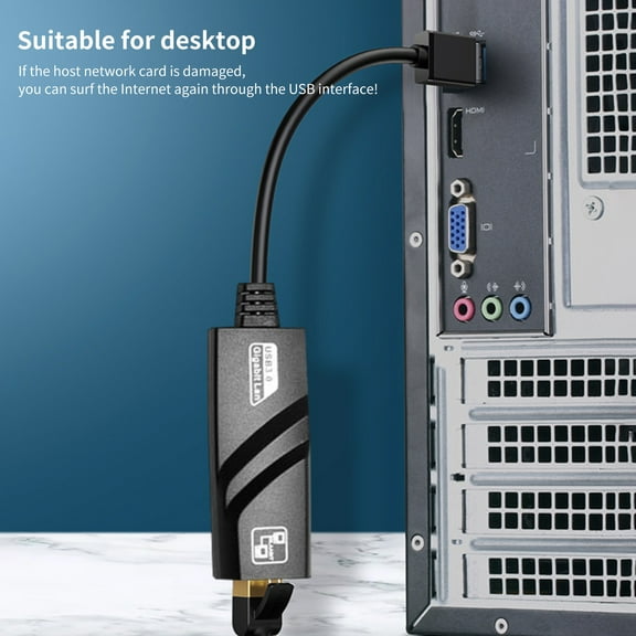 Ethernet Adapter High Speed Plug Play ABS USB 3.0 to RJ-45 1G Gigabit Network Card for Computer