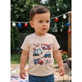 thumbnail image 4 of BemeyourBBs Toddler Baby Boy 4th of July Shirt Baby Fourth of July Outfit Summer Patriot Excavator T-Shirt Short Sleeve Graphic Tee Memorial Day Independent Day Vehicle Shirt Top, 4 of 9