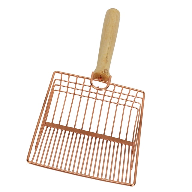 Cat Litter Scooper, Metal Fuerte Durable Cat Litter Broop suavizando Manyen de Madera para El Hogar