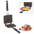 thumbnail image 3 of Black Waffle Pancake Maker | Gas Compatible, Super Heavy Thickness | Non Stick, Includes Lid, Gas Stove, 3 of 3