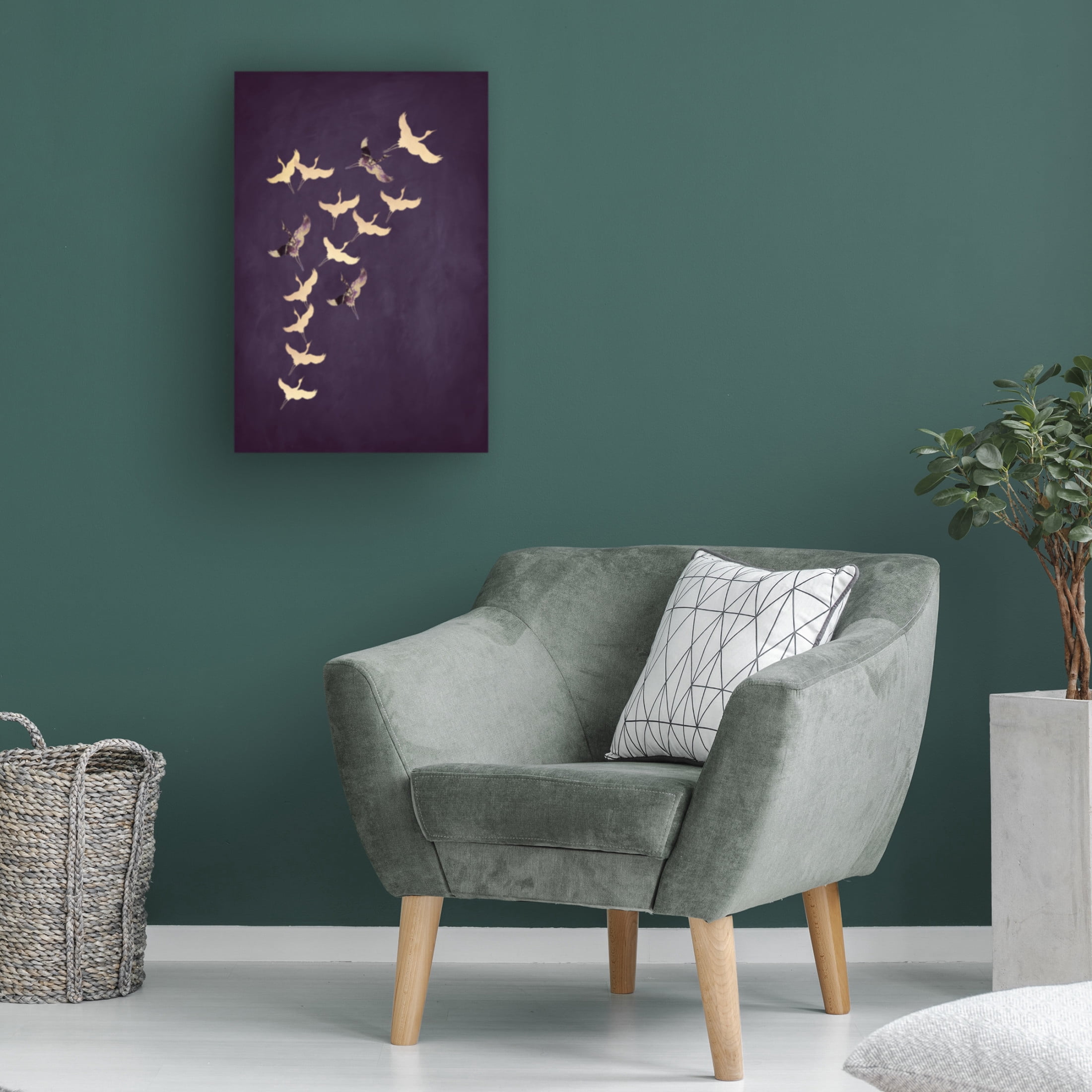 Trademark Fine Art Aureous   Purple Flying Cranes Canvas Wall Art