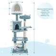 thumbnail image 5 of Yaheetech 61''H Multi-Level Ocean-themed Cat Tree Tower with Condo,Blue, 5 of 8